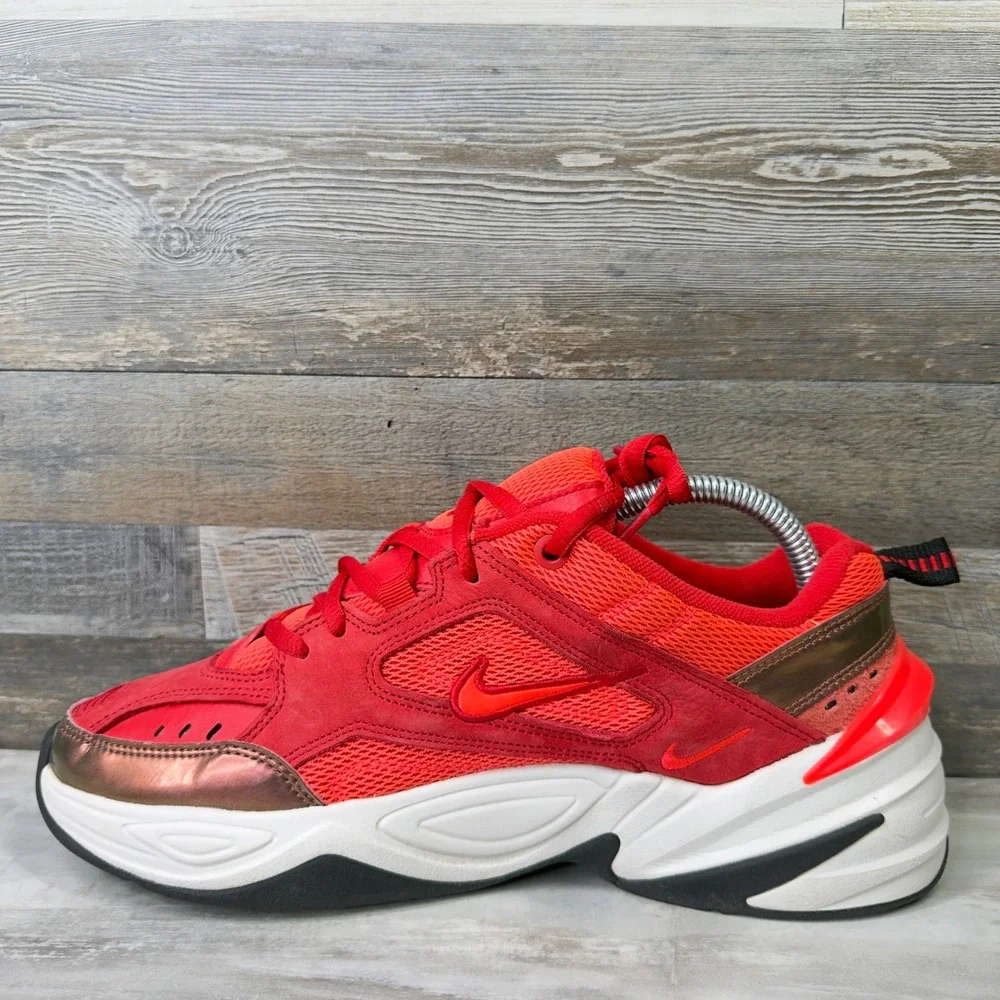 Nike M2K Tekno Women Size 8.5 Sneakers Chunky Dad Shoes Red Bronze AV7030-600